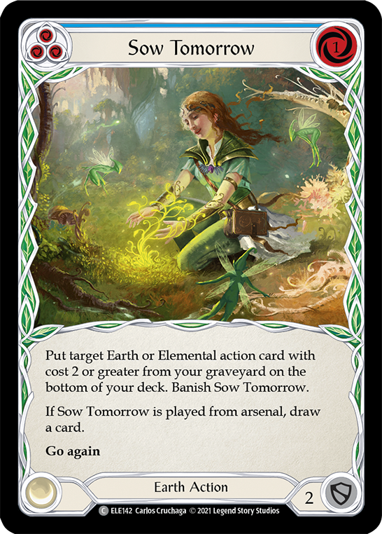 Sow Tomorrow (Blue) [ELE142] (Tales of Aria)  1st Edition Rainbow Foil | Galactic Gamez
