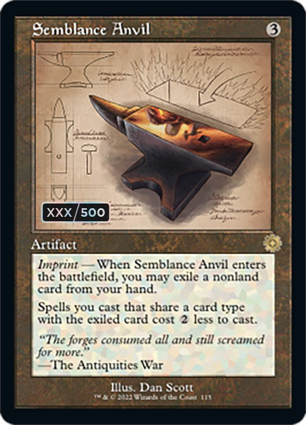 Semblance Anvil (Retro Schematic) (Serial Numbered) [The Brothers' War Retro Artifacts] | Galactic Gamez
