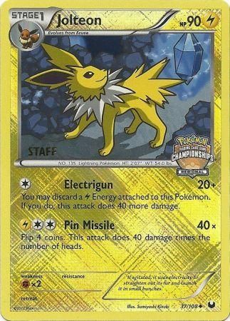 Jolteon (37/108) (Regional Championship 2013 Promo Staff) [Black & White: Dark Explorers] | Galactic Gamez