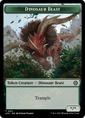 Dinosaur Beast // Dinosaur Double-Sided Token [The Lost Caverns of Ixalan Commander Tokens] | Galactic Gamez