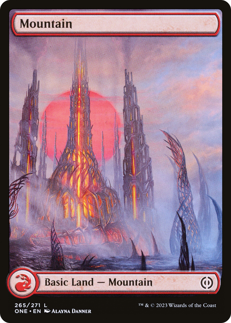 Mountain (265) (Full-Art) [Phyrexia: All Will Be One] | Galactic Gamez