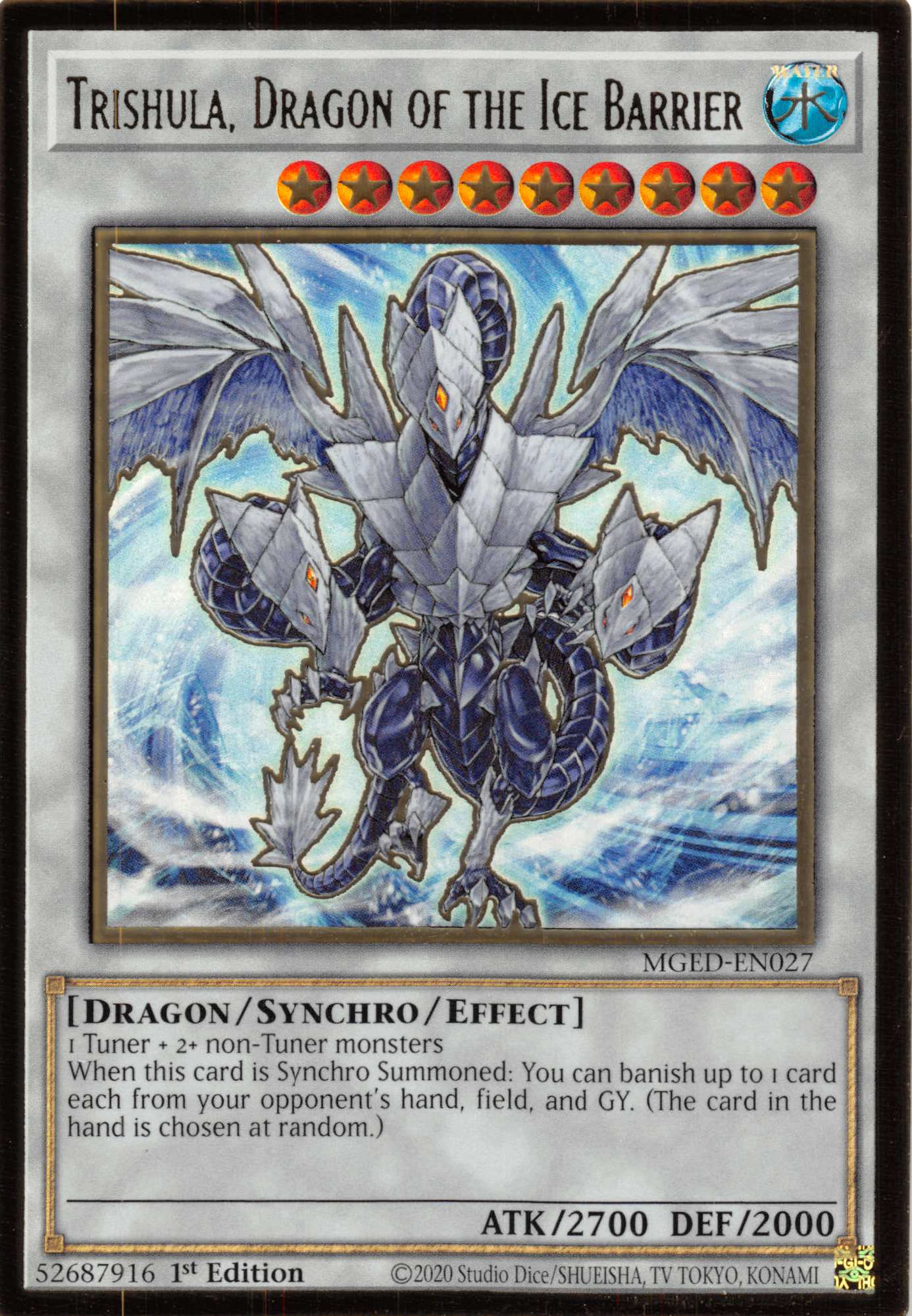 Trishula, Dragon of the Ice Barrier [MGED-EN027] Gold Rare | Galactic Gamez