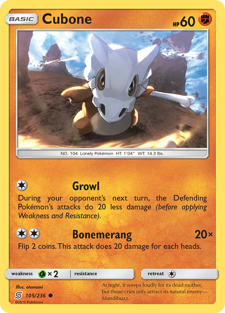 Cubone (105/236) [Sun & Moon: Unified Minds] | Galactic Gamez