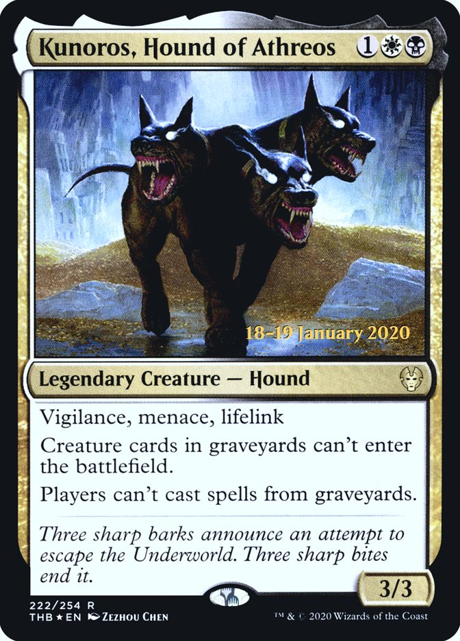 Kunoros, Hound of Athreos [Theros Beyond Death Prerelease Promos] | Galactic Gamez