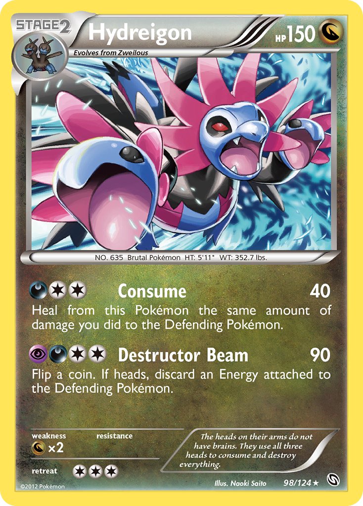 Hydreigon (98/124) (Cracked Ice Holo) (Theme Deck Exclusive) [Black & White: Dragons Exalted] | Galactic Gamez