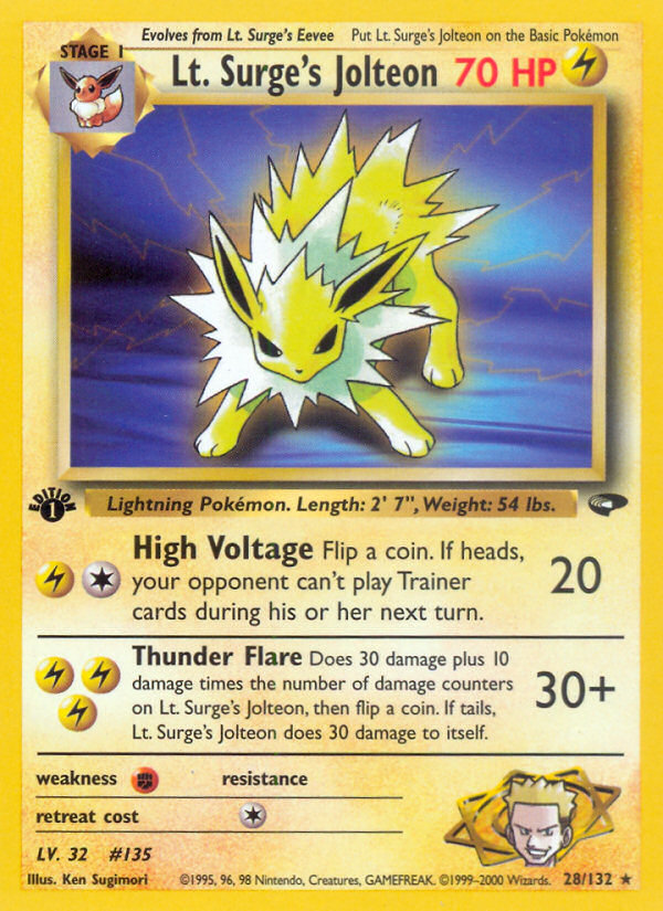 Lt. Surge's Jolteon (28/132) [Gym Challenge 1st Edition] | Galactic Gamez