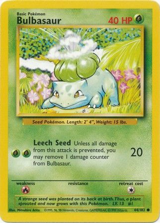 Bulbasaur (44/102) [Base Set Unlimited] | Galactic Gamez