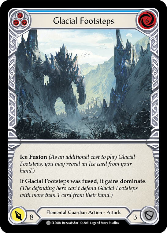 Glacial Footsteps (Blue) [ELE018] (Tales of Aria)  1st Edition Rainbow Foil | Galactic Gamez