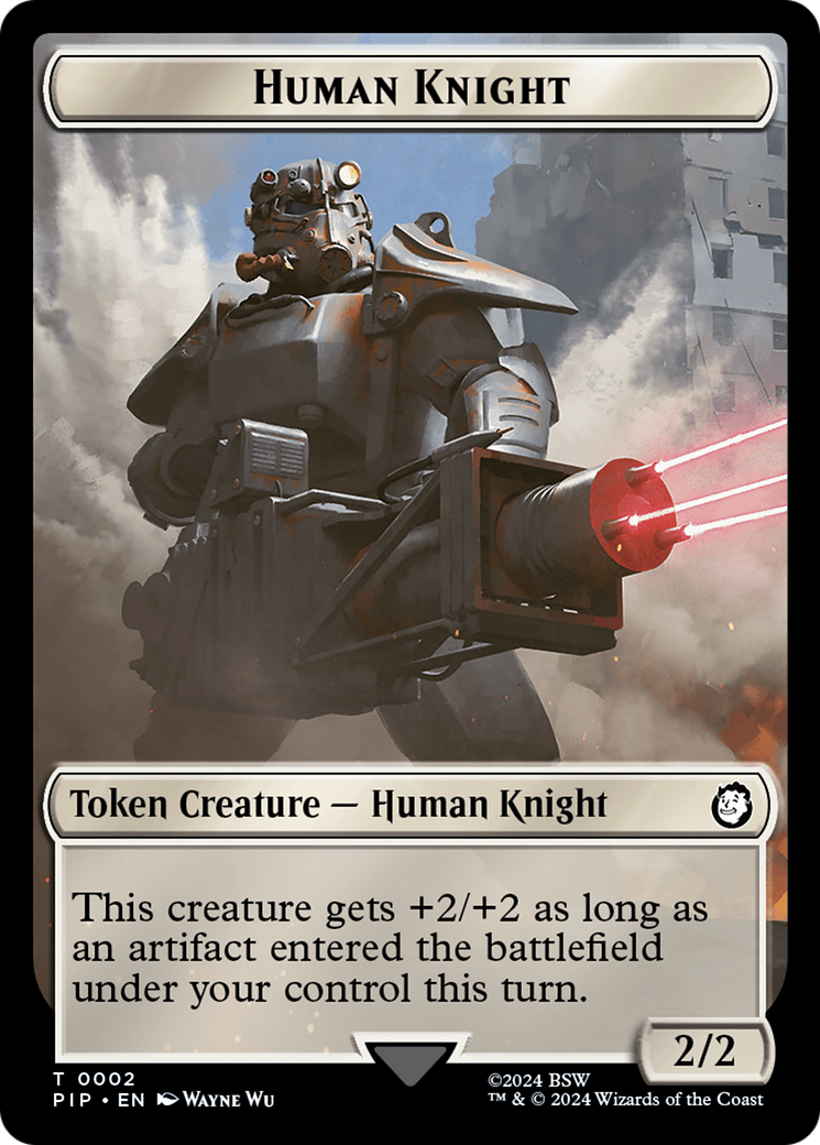 Junk // Human Knight Double-Sided Token [Fallout Tokens] | Galactic Gamez