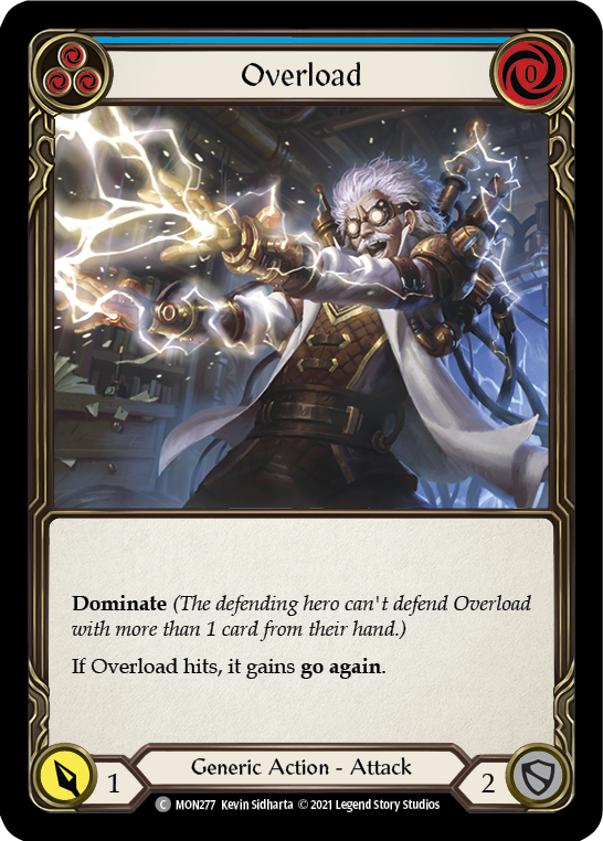 Overload (Blue) (Rainbow Foil) [MON277-RF] 1st Edition Rainbow Foil | Galactic Gamez