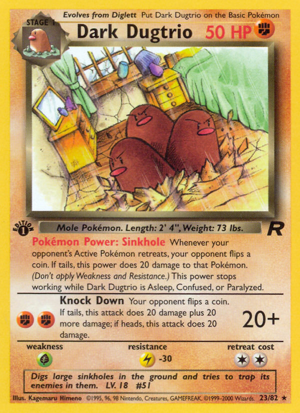 Dark Dugtrio (23/82) [Team Rocket 1st Edition] | Galactic Gamez