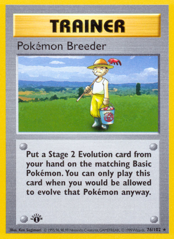 Pokemon Breeder (76/102) (Shadowless) [Base Set 1st Edition] | Galactic Gamez