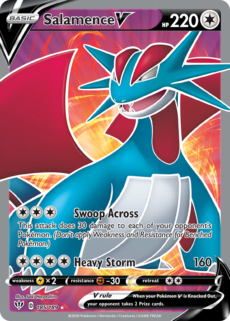 Salamence V (185/189) [Sword & Shield: Darkness Ablaze] | Galactic Gamez