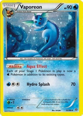 Vaporeon (22/98) (Cosmos Holo) [XY: Ancient Origins] | Galactic Gamez