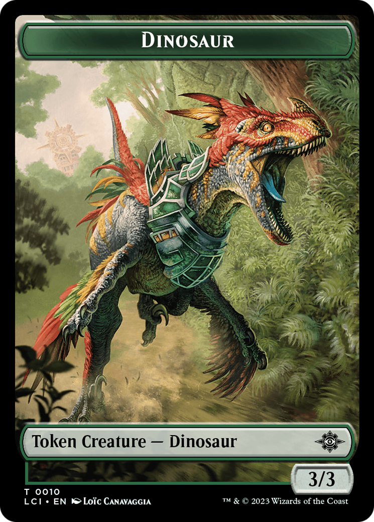 Gnome // Dinosaur (0010) Double-Sided Token [The Lost Caverns of Ixalan Tokens] | Galactic Gamez