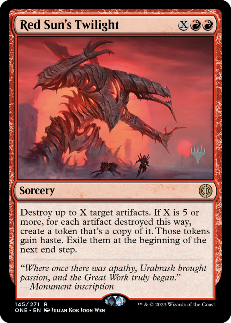 Red Sun's Twilight (Promo Pack) [Phyrexia: All Will Be One Promos] | Galactic Gamez