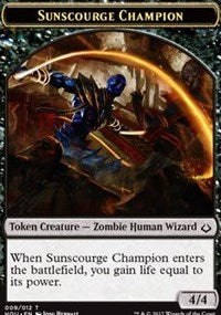 Sunscourge Champion // Zombie Double-sided Token [Hour of Devastation Tokens] | Galactic Gamez