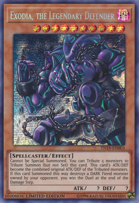 Exodia, the Legendary Defender [TN19-EN003] Prismatic Secret Rare | Galactic Gamez