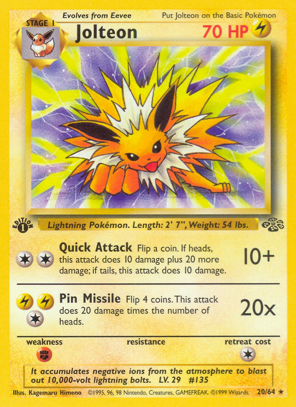 Jolteon (20/64) [Jungle 1st Edition] | Galactic Gamez