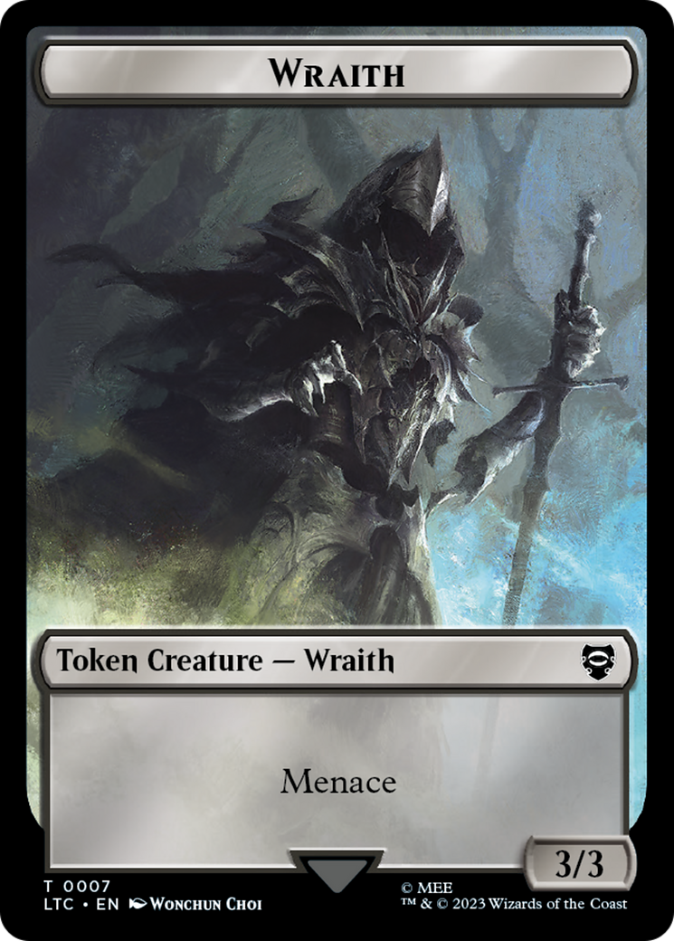 Treasure // Wraith Double-Sided Token [The Lord of the Rings: Tales of Middle-Earth Commander Tokens] | Galactic Gamez