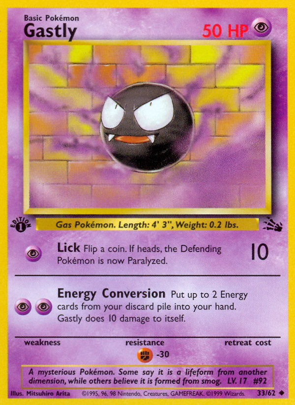 Gastly (33/62) [Fossil 1st Edition] | Galactic Gamez