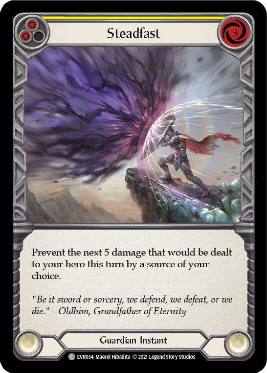 Steadfast (Yellow) [EVR034] (Everfest)  1st Edition Rainbow Foil | Galactic Gamez