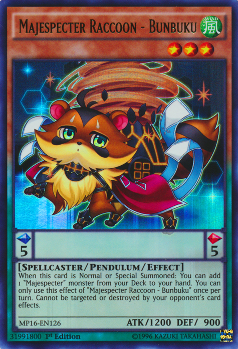 Majespecter Raccoon - Bunbuku [MP16-EN126] Ultra Rare | Galactic Gamez