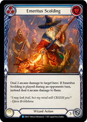 Emeritus Scolding (Blue) [EVR127] (Everfest)  1st Edition Rainbow Foil | Galactic Gamez