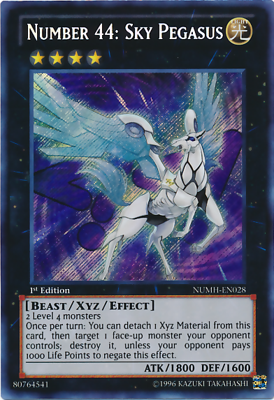 Number 44: Sky Pegasus [NUMH-EN028] Secret Rare | Galactic Gamez