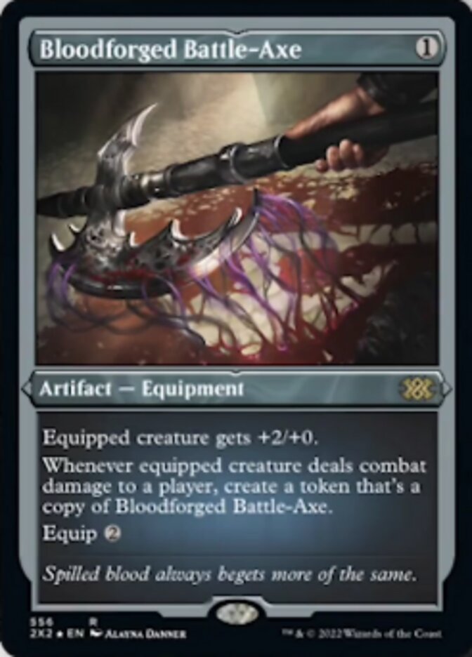Bloodforged Battle-Axe (Foil Etched) [Double Masters 2022] | Galactic Gamez
