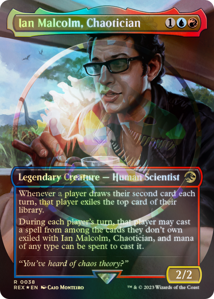 Ian Malcolm, Chaotician Emblem (Borderless) [Jurassic World Collection Tokens] | Galactic Gamez