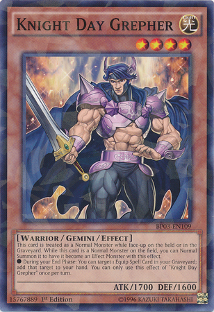 Knight Day Grepher (Shatterfoil) [BP03-EN109] Rare | Galactic Gamez