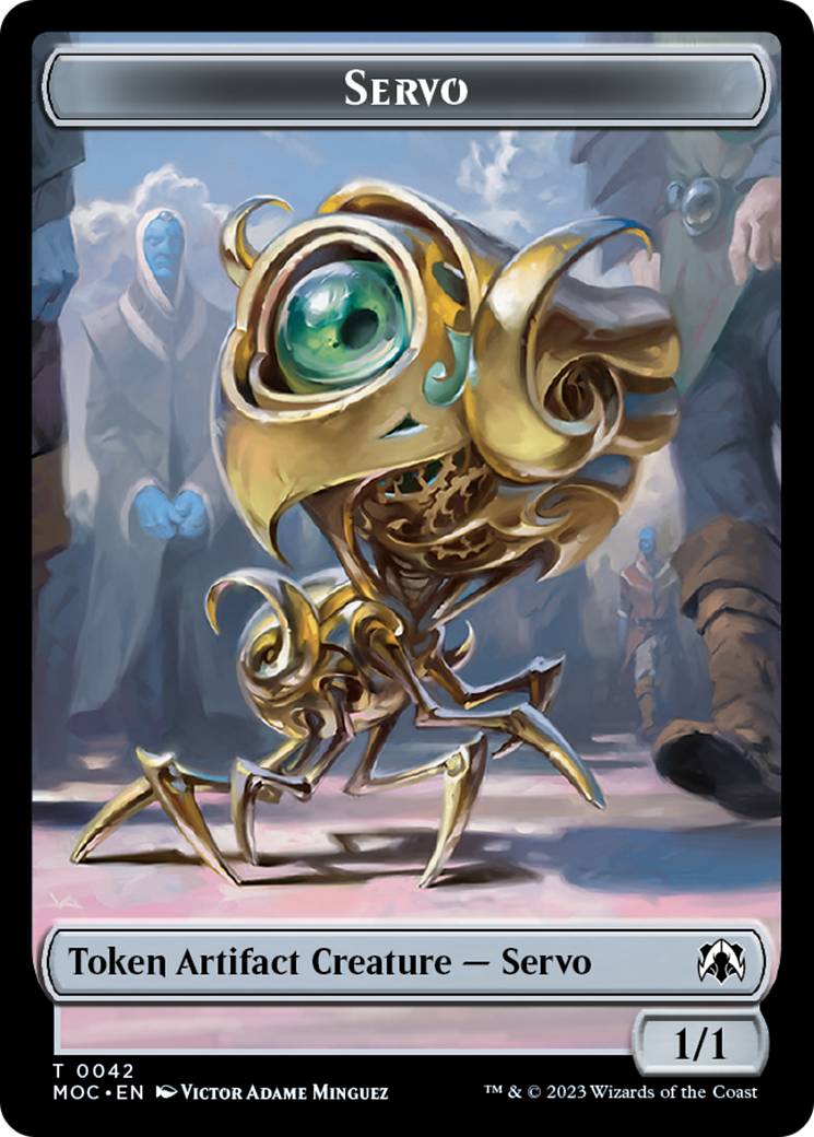 Feather // Servo Double-Sided Token [March of the Machine Commander Tokens] | Galactic Gamez