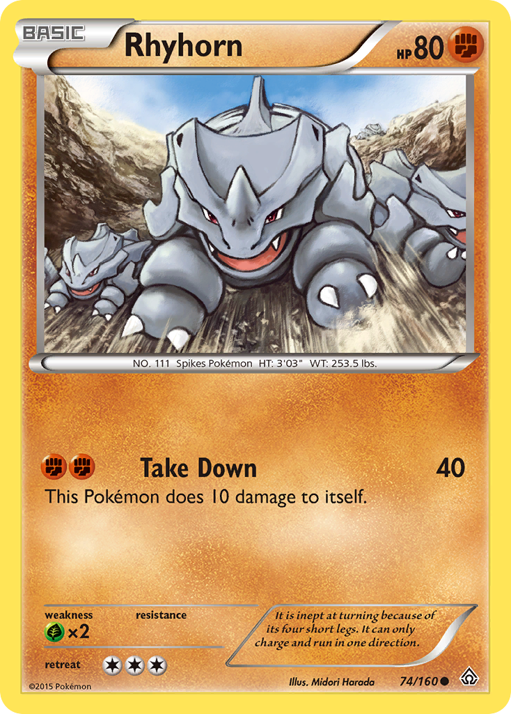 Rhyhorn (74/160) [XY: Primal Clash] | Galactic Gamez