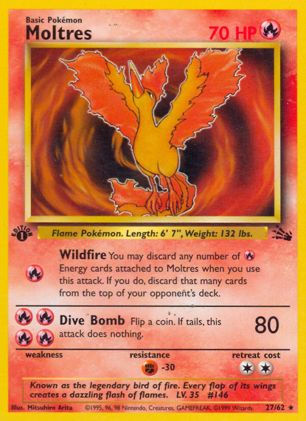 Moltres (27/62) [Fossil 1st Edition] | Galactic Gamez