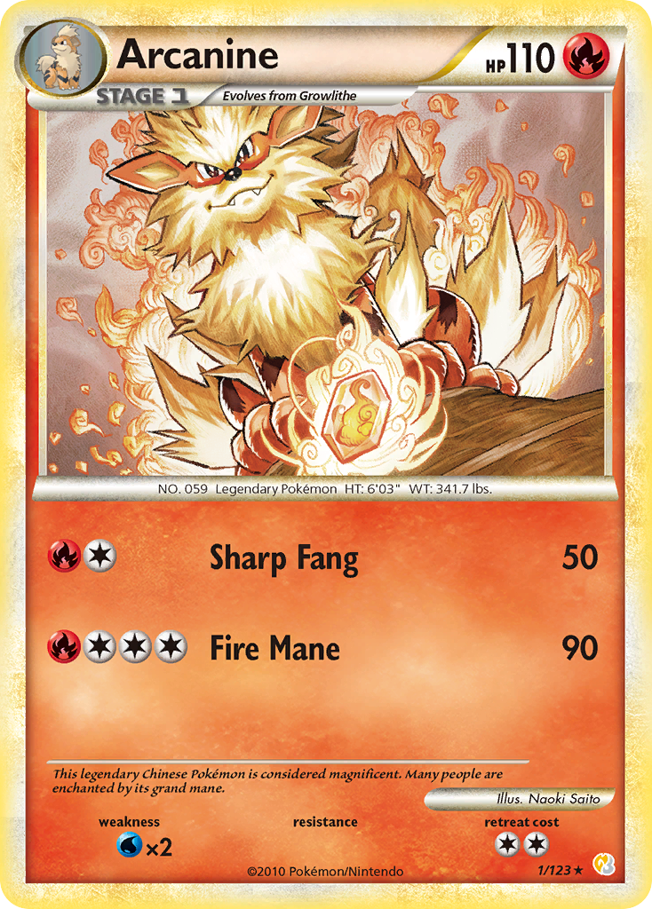 Arcanine (1/123) [HeartGold & SoulSilver: Base Set] | Galactic Gamez