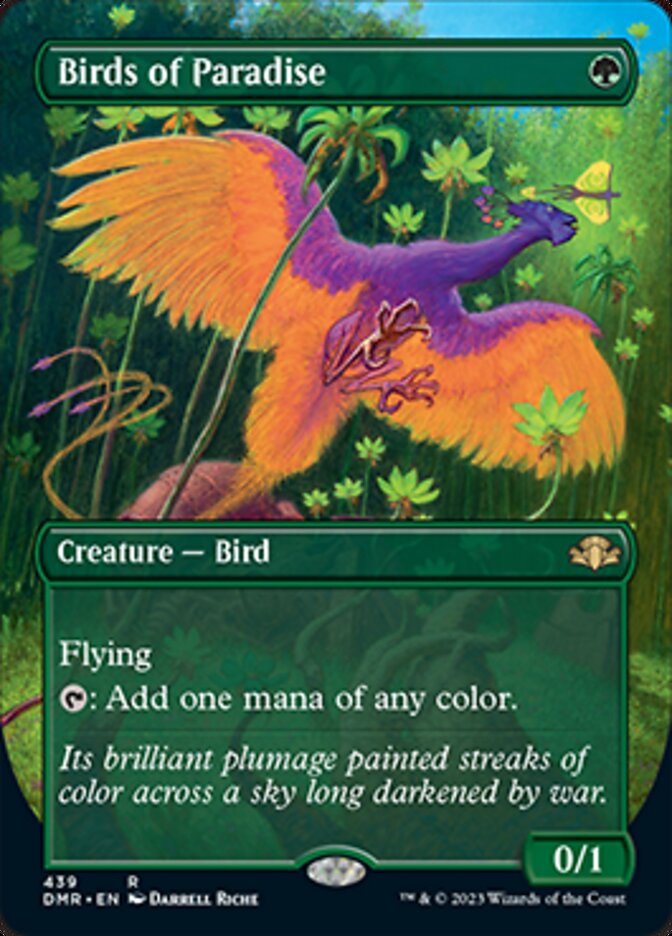 Birds of Paradise (Borderless Alternate Art) [Dominaria Remastered] | Galactic Gamez