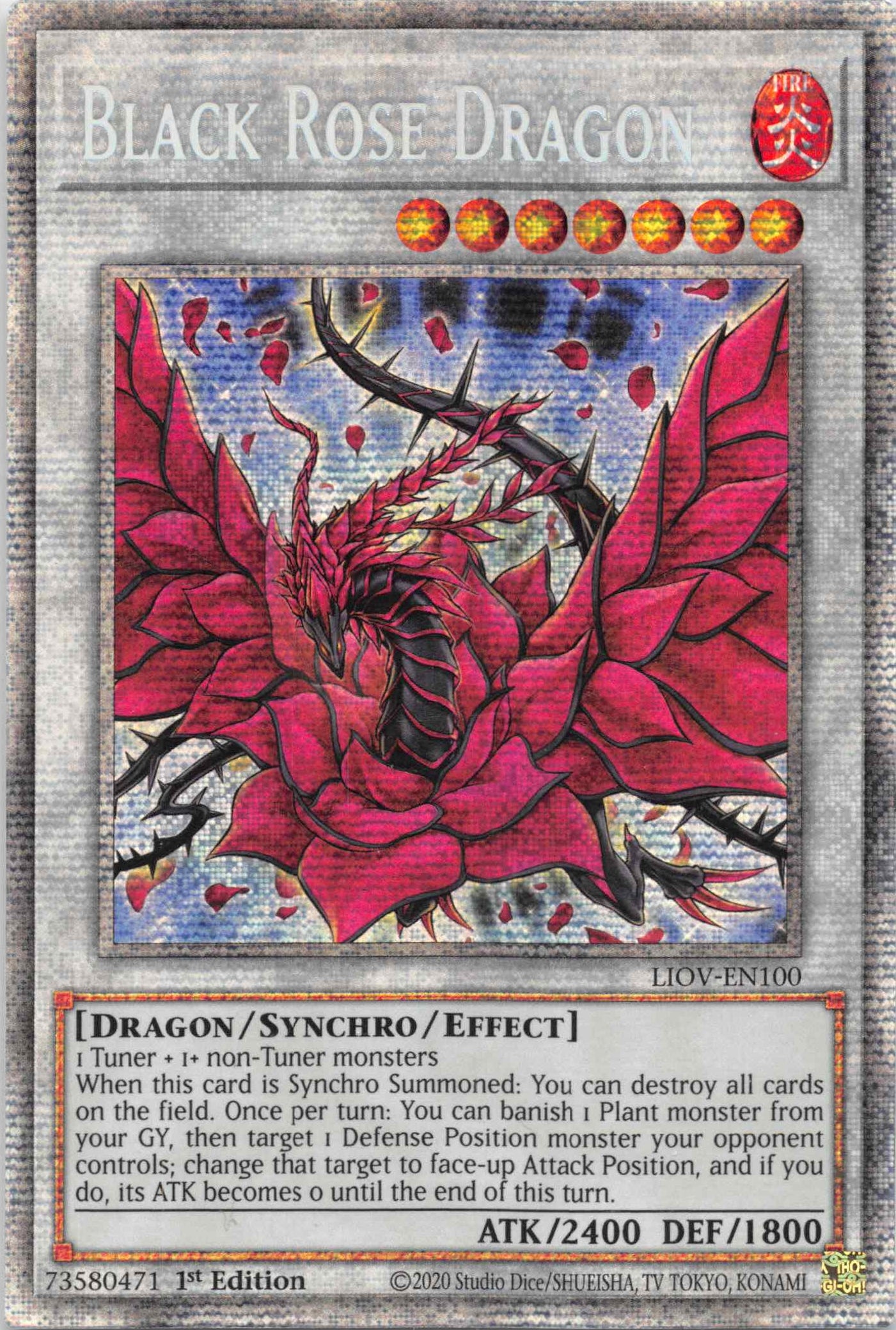 Black Rose Dragon [LIOV-EN100] Starlight Rare | Galactic Gamez