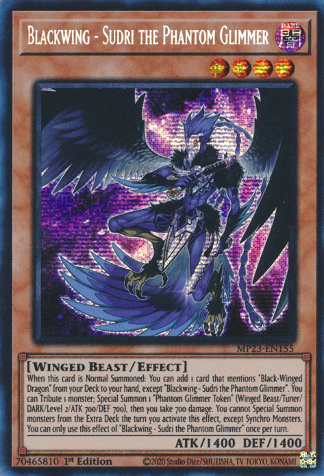 Blackwing - Sudri the Phantom Glimmer [MP23-EN155] Prismatic Secret Rare | Galactic Gamez