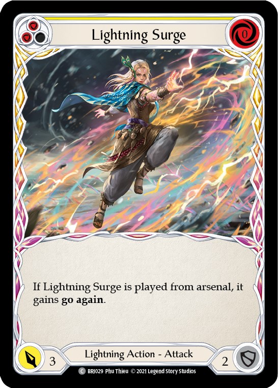 Lightning Surge (Yellow) [BRI029] (Tales of Aria Briar Blitz Deck)  1st Edition Normal | Galactic Gamez