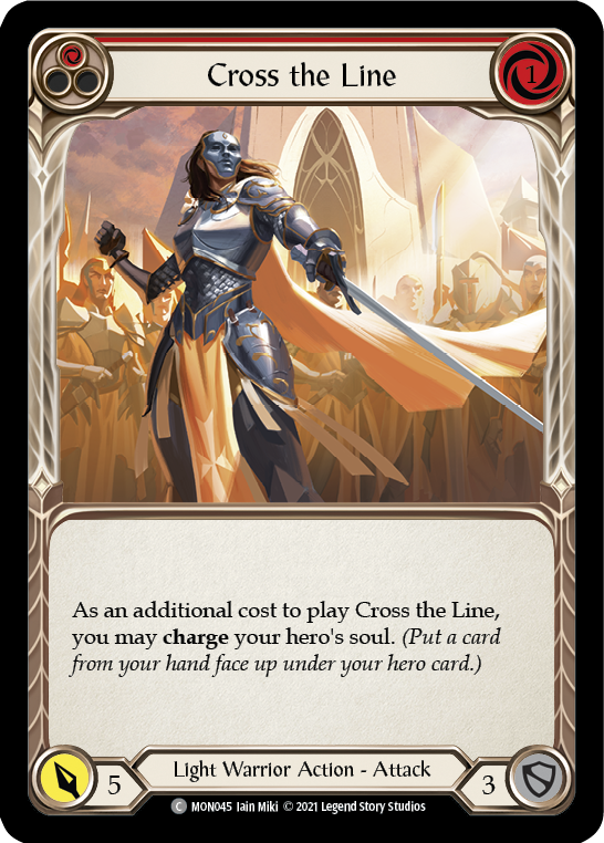 Cross the Line (Red) (Rainbow Foil) [MON045-RF] 1st Edition Rainbow Foil | Galactic Gamez