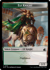 Elf Knight // Zombie Double-Sided Token [Ravnica Remastered Tokens] | Galactic Gamez