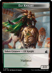 Elf Knight // Spirit (0004) Double-Sided Token [Ravnica Remastered Tokens] | Galactic Gamez