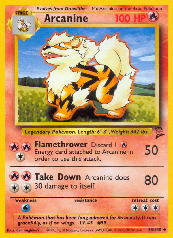 Arcanine (33/130) [Base Set 2] | Galactic Gamez