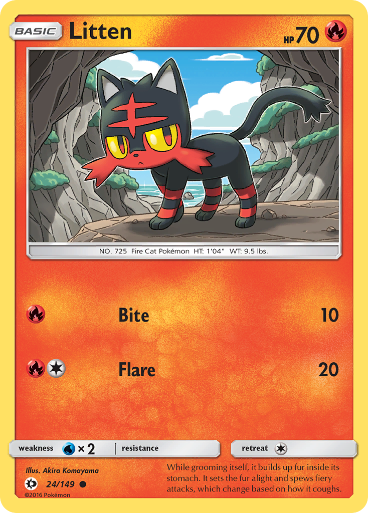 Litten (24/149) [Sun & Moon: Base Set] | Galactic Gamez