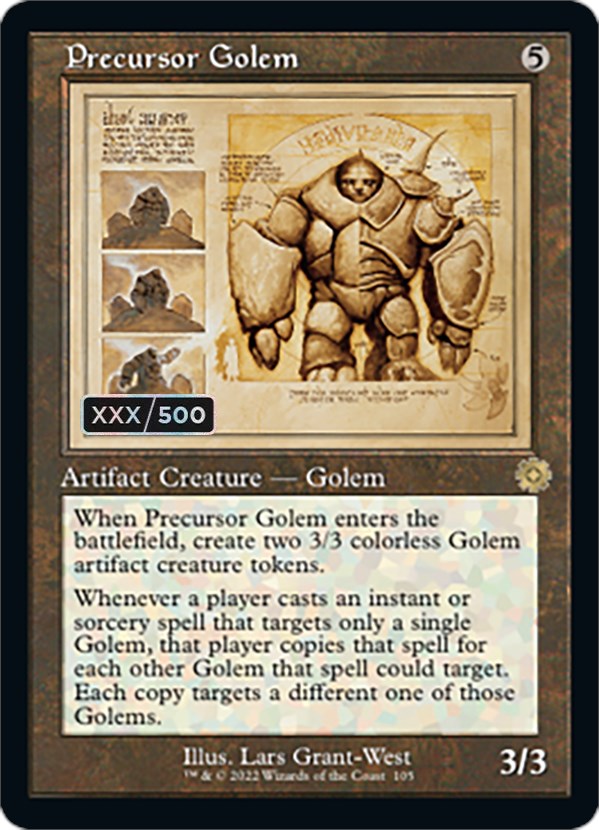 Precursor Golem (Retro Schematic) (Serial Numbered) [The Brothers' War Retro Artifacts] | Galactic Gamez