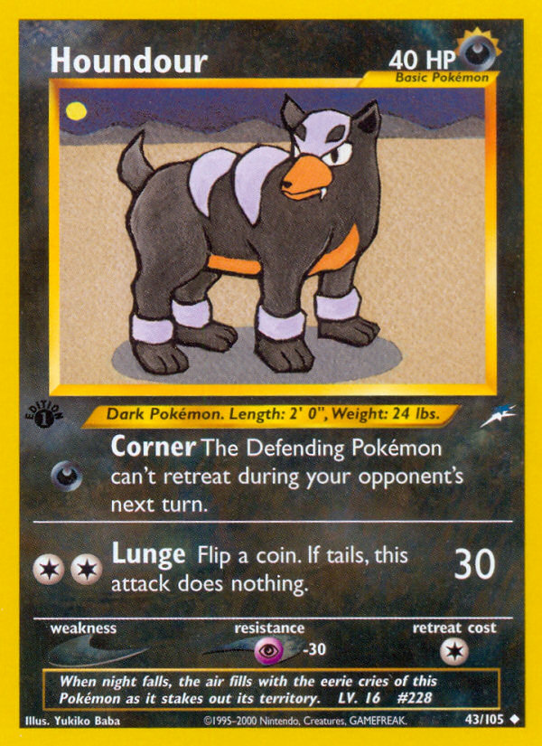 Houndour (43/105) [Neo Destiny 1st Edition] | Galactic Gamez