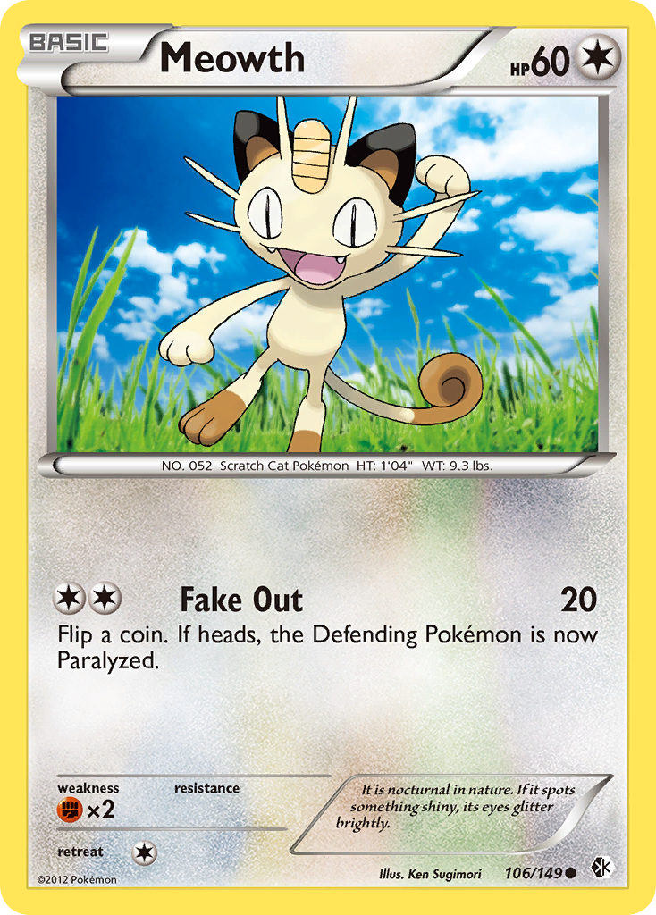 Meowth (106/149) [Black & White: Boundaries Crossed] | Galactic Gamez