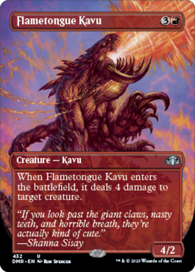 Flametongue Kavu (Borderless Alternate Art) [Dominaria Remastered] | Galactic Gamez