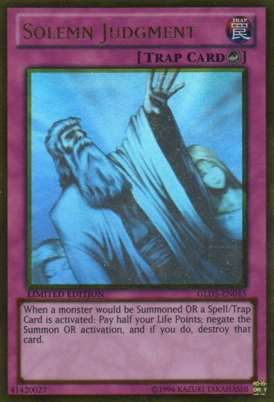 Solemn Judgment [GLD5-EN045] Ghost/Gold Rare | Galactic Gamez